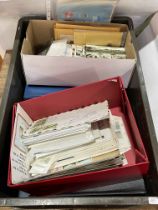 Assorted stamps and albums, postcards, etc.