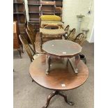 19th Century circular mahogany snap top supper table, Chinese low table, 19th Century carver chair,