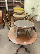 19th Century circular mahogany snap top supper table, Chinese low table, 19th Century carver chair,