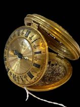 Vintage Jaeger (Le Coultre) Recital alarm clock in ornate gilt filigree case, 7.