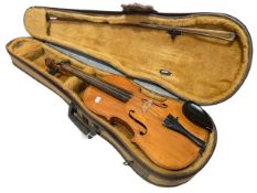 Violin and bow in case.