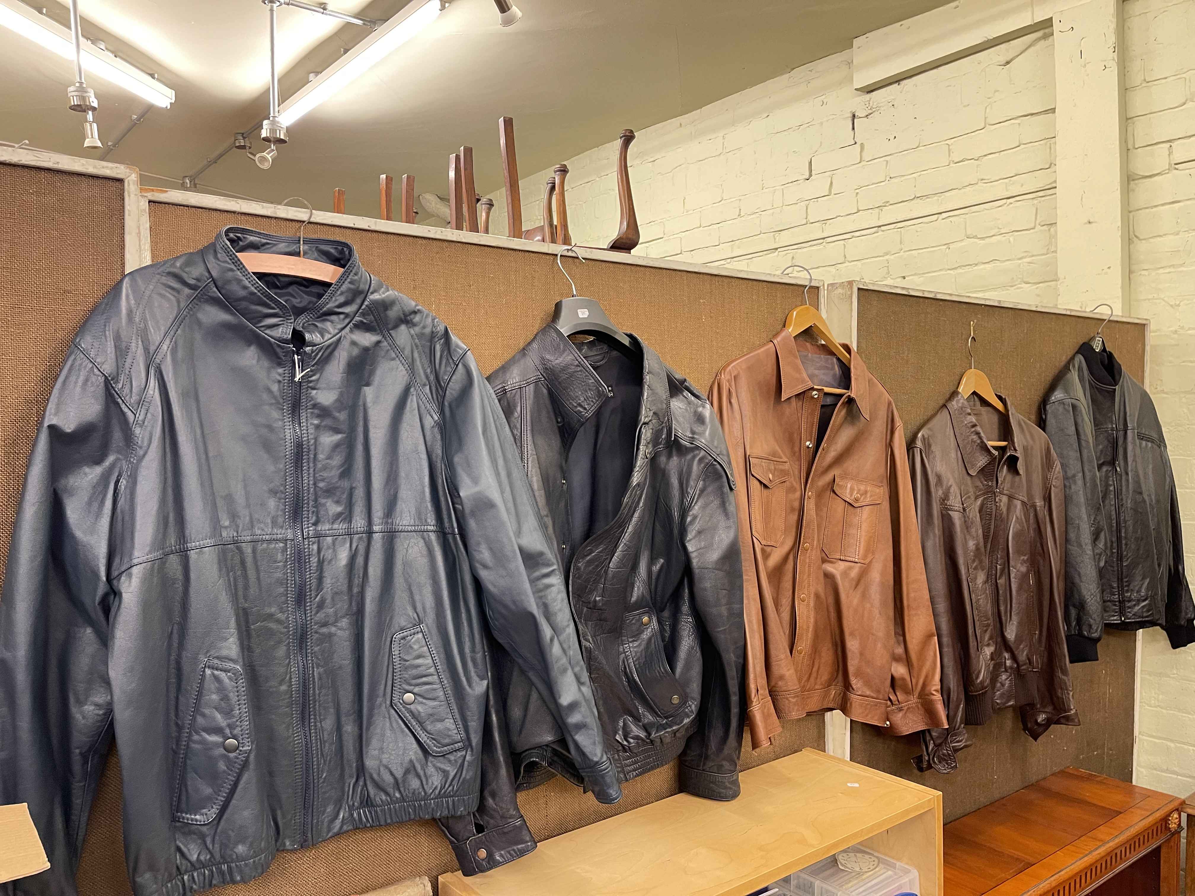 Five leather dress jackets.