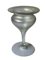 Iridescent glass tulip vase, 23cm.