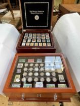 The Last Silver Dimes by Danbury Mint in original case and The Native American Stamp Collection