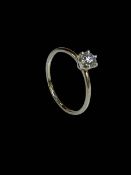 9 carat gold claw set ½ carat lab diamond solitaire ring, size S.
