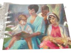 Philip Naviasky, Family Portrait, oil on canvas, 27cm by 34cm.