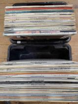 Two boxes of LP records including Sinatra, Bassey, Tom Jones, etc.