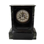 Victorian slate mantel clock, 38cm.