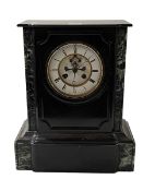 Victorian slate mantel clock, 38cm.