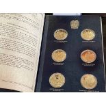 A Churchill Centenary Trust silver gilt medallion collection from John Pinches,