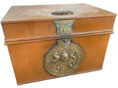 Victorian Milners Patent fire resisting safe, 34.5cm by 51cm by 35cm.