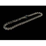 18 carat white gold and diamond tennis bracelet with a total diamond contents of 2.50 carats.