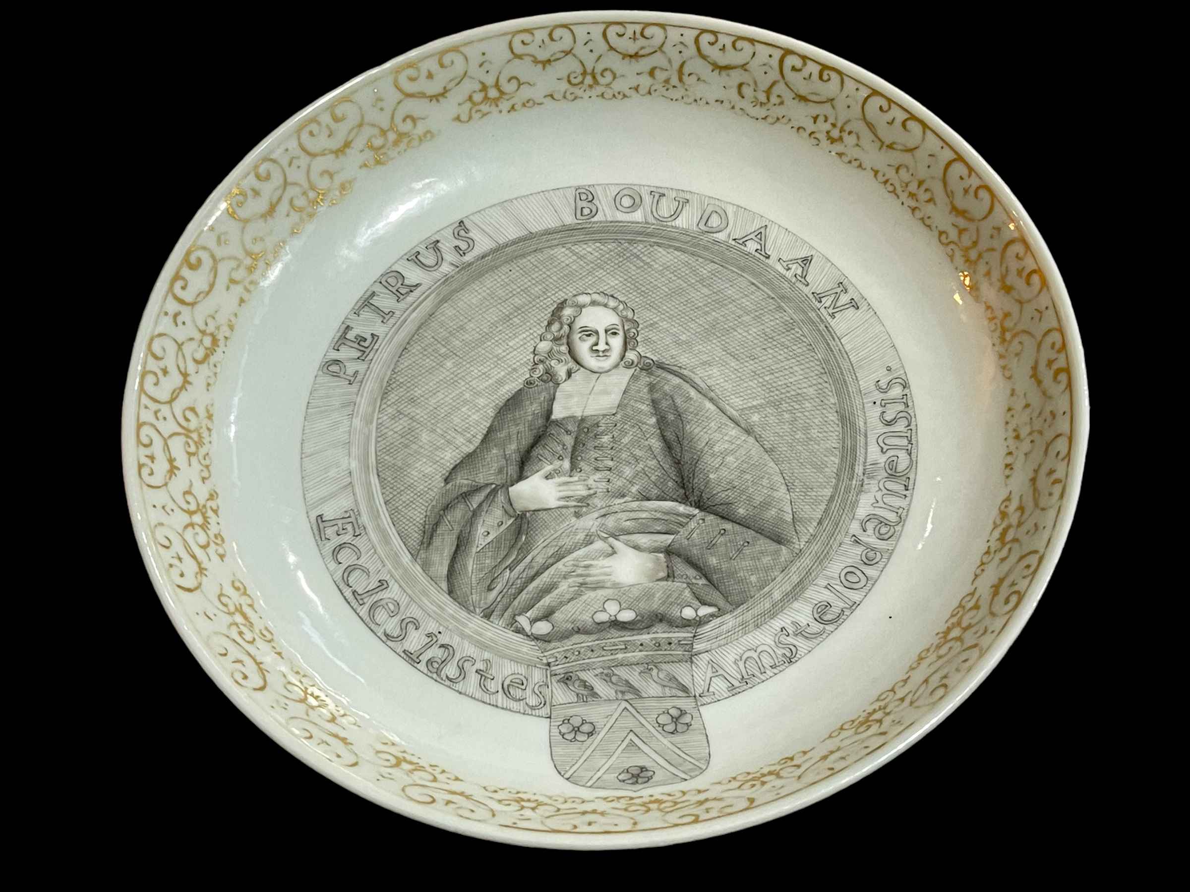 Chinese porcelain plate decorated with figure Petrus Boudaan, 21cm.