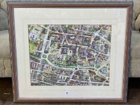 Framed 1000 piece jigsaw puzzle of Darlington, completed by Barry Chapman 2018.