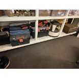 Collection of tools, tool boxes, saws, etc.