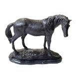 Bronze horse on marble plinth, 22.5cm high.