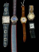 Five wristwatches including Swatch and Swiss Military. *Sold for the 100% benefit of St.