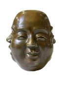 Bronze four face Buddha, 20cm.