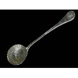 Good and substantial Victorian silver soup ladle with shell bowl and handle, London 1846,