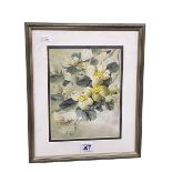 Eileen Fong (Chinese/Canadian), Flower Study, watercolour, 21cm by 17cm, framed.