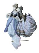 Lladro 'Southern Belles', large size with parasol, boxed.