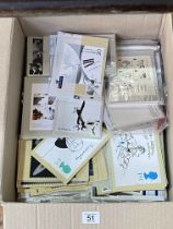 Box of stamps and first day covers.