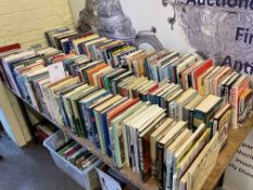 Large collection of books mostly relating to WWII, military battles, Churchill books, etc.