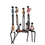 Collection of contemporary jazz band figures (8).