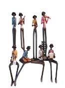 Collection of contemporary jazz band figures (8).