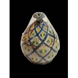 Antique Persian lidded pineapple jar and cover, 15cm.