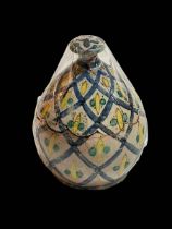 Antique Persian lidded pineapple jar and cover, 15cm.