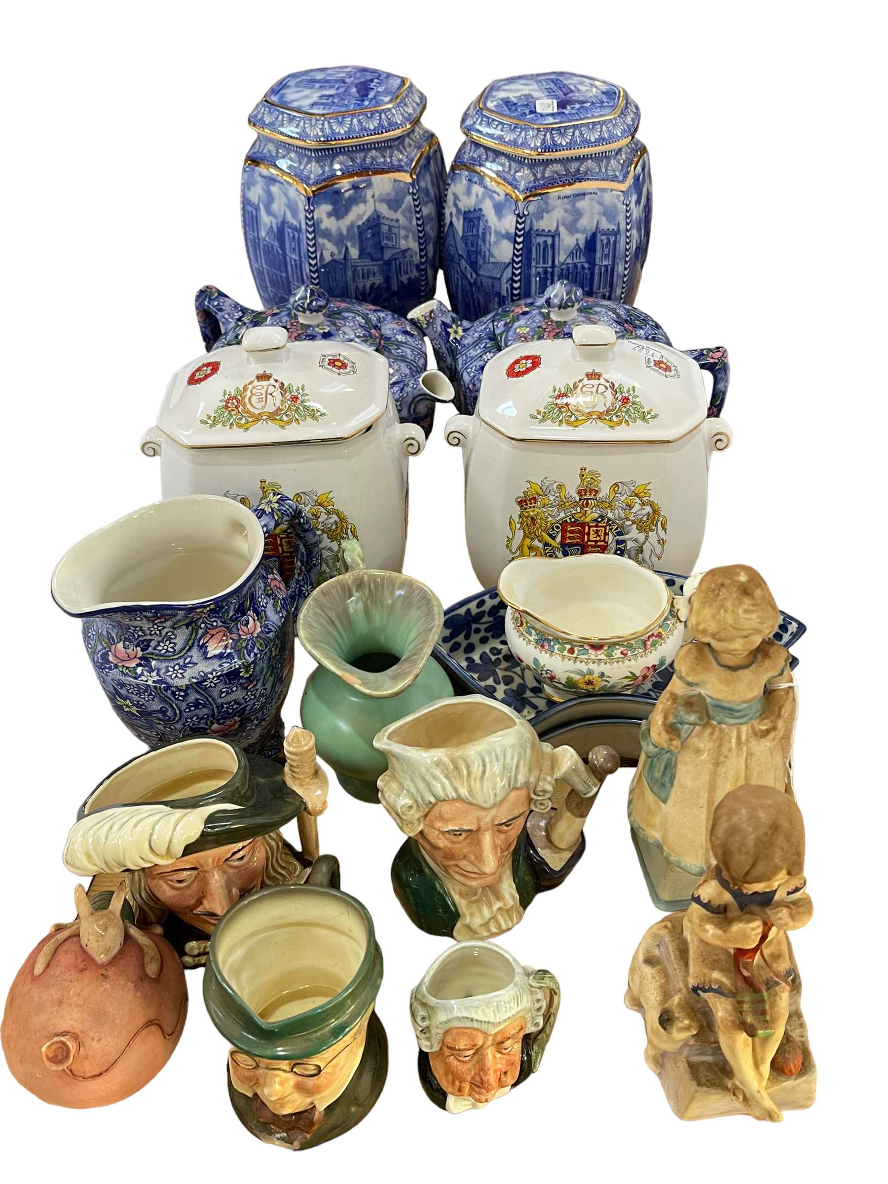 Royal Worcester 3257 and 3262, Royal Doulton toby jugs, Ringtons, etc.