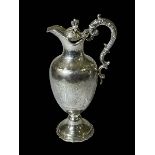 Victorian silver claret jug by Edward, John and William Barnard, London 1846,