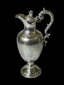 Victorian silver claret jug by Edward, John and William Barnard, London 1846,