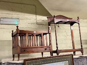 Edwardian six division stick stand and Siesta mahogany three division Canterbury.