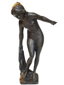 Large bronze style figure of maiden, 60cm.