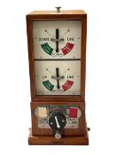 Vintage clock instrument railway signal box 40cm, with label 'R.E. Thompson & Co Ltd'.
