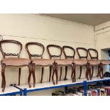 Set of six Victorian mahogany balloon back parlour chairs on cabriole legs.