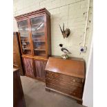 Victorian mahogany bookcase having four glazed panel doors and adjustable shelves, 229cm by 120.