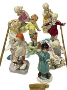 Nine Royal Worcester Freda Doughty months of the year figures.