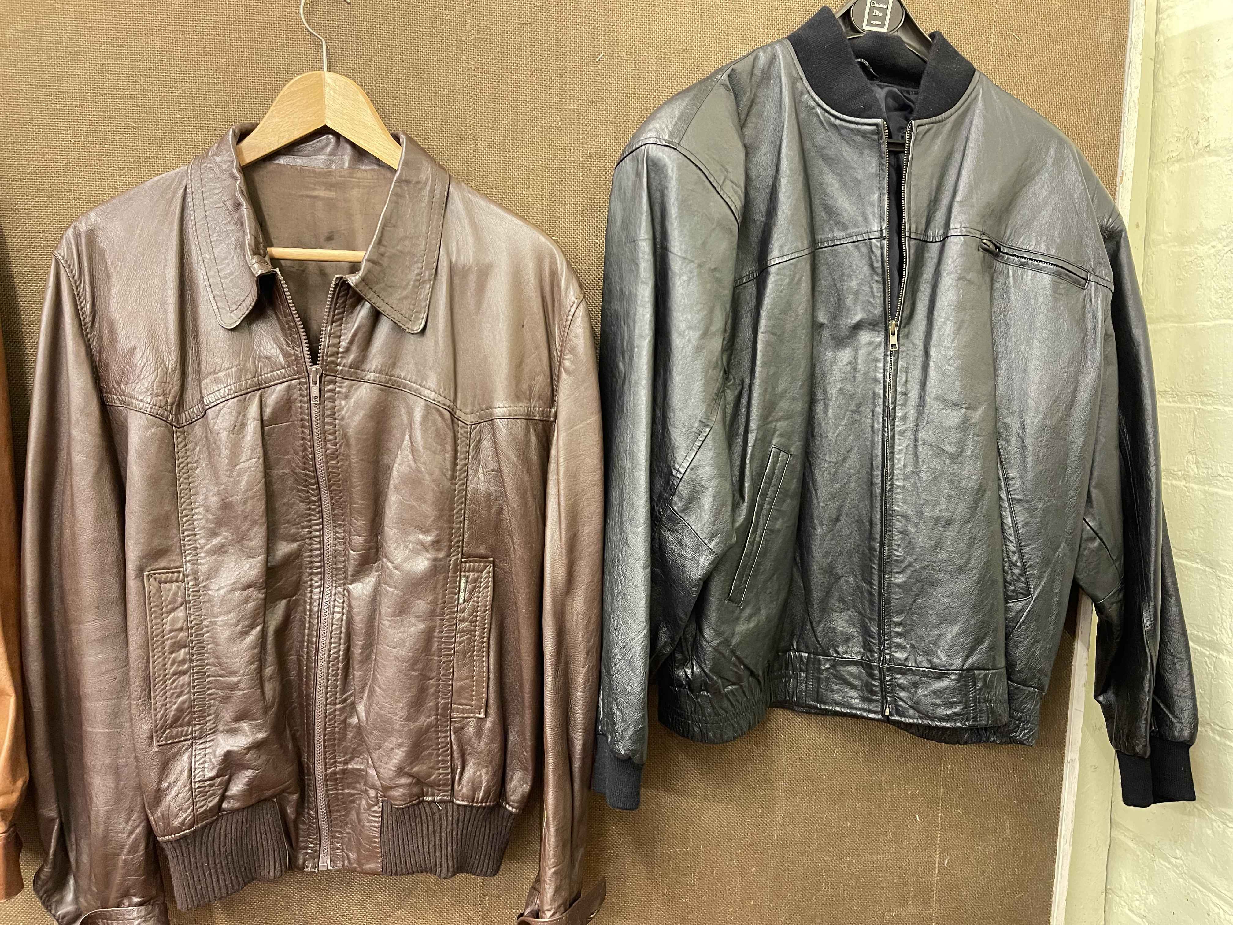 Five leather dress jackets. - Image 2 of 2