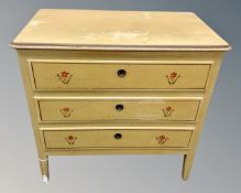 A mid-20th century Scandinavian painted two drawer chest (width 73cm)