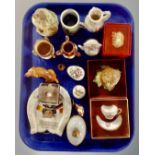 A tray containing Beswick Beatrix Potter figures, Samuel Whiskers and Timmy Willie,