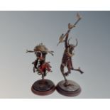 Two Franklin Mint figures - Spirit of the Grisly Bear and Spirit of the Thunder Bird on marble and