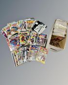 A box containing a collection of vintage and later comics including Marvel's The Amazing Spider-Man,