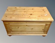 A contemporary pine blanket box (width 80cm)