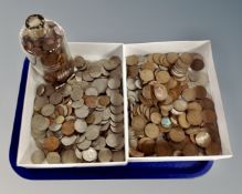 A tray of pre-decimal coins
