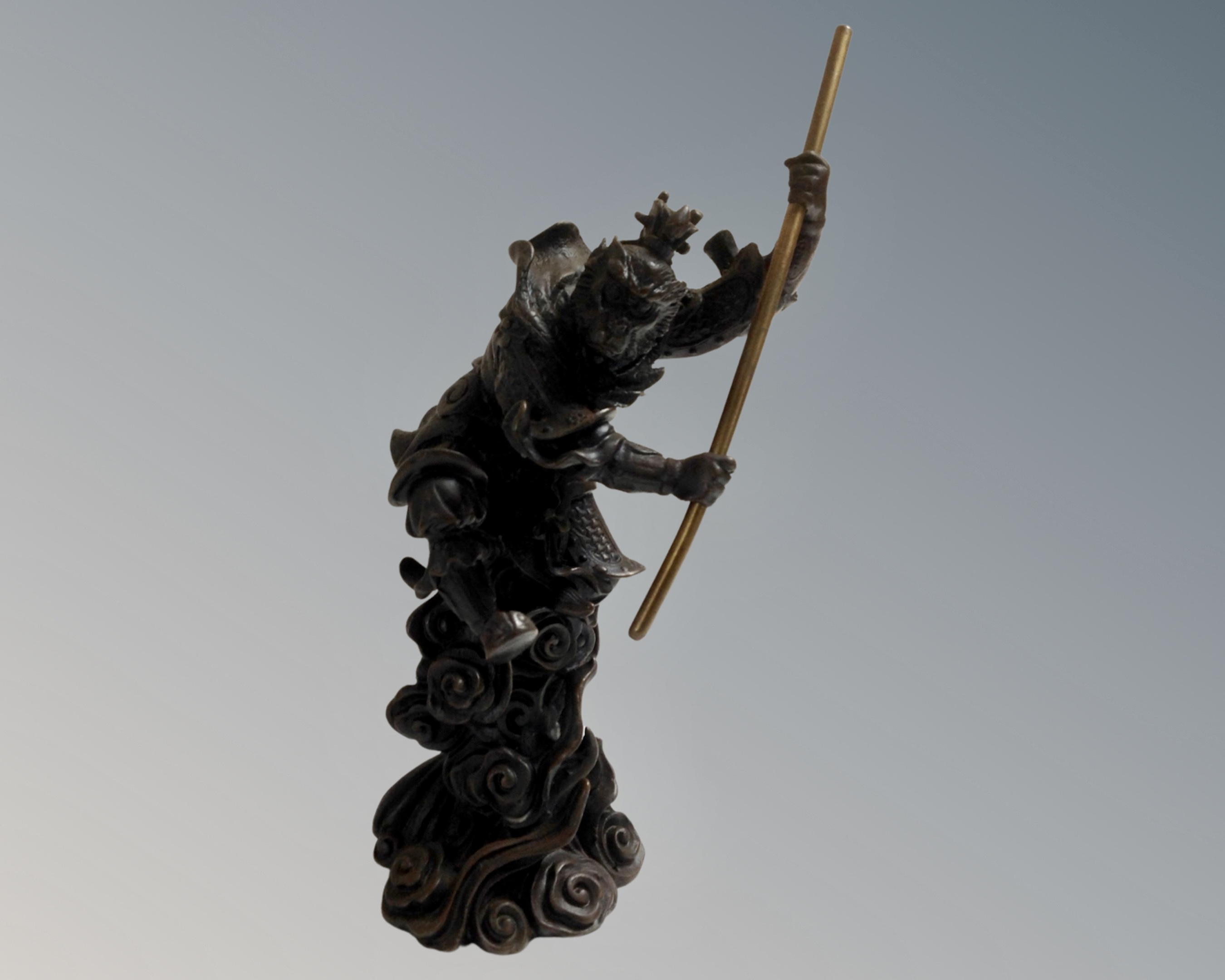 A bronze figure of Sun Wukong monkey king, height 18 cm,