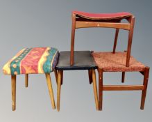 Four 20th century dressing table stools.