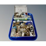 A tray containing a large quantity of pre-decimal British coinage, crowns etc.